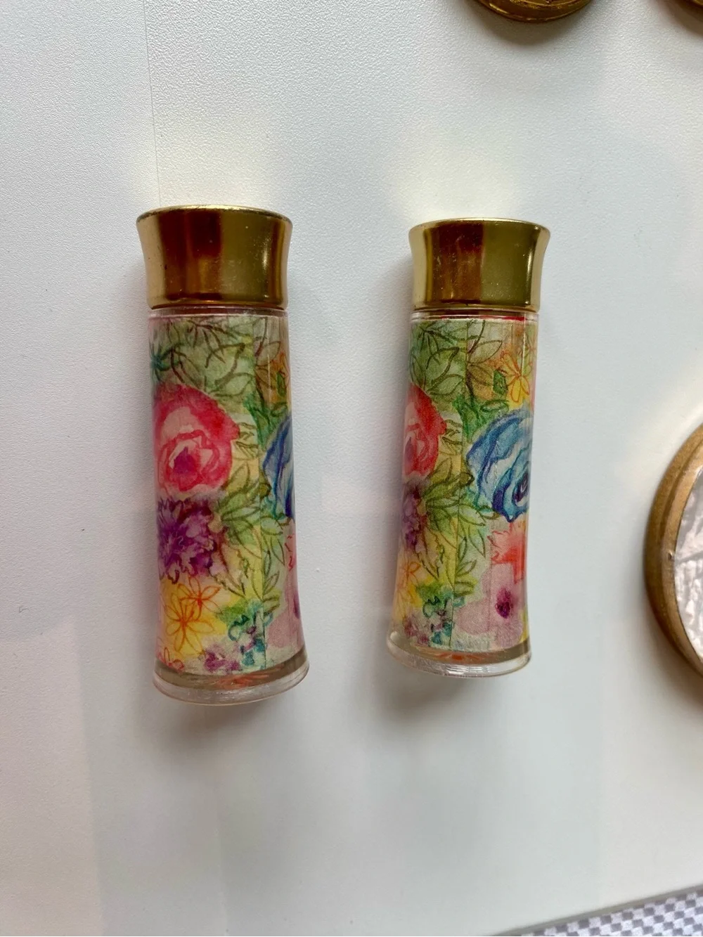 Vintage Floral Lipstick Tubes with Ponds Compact